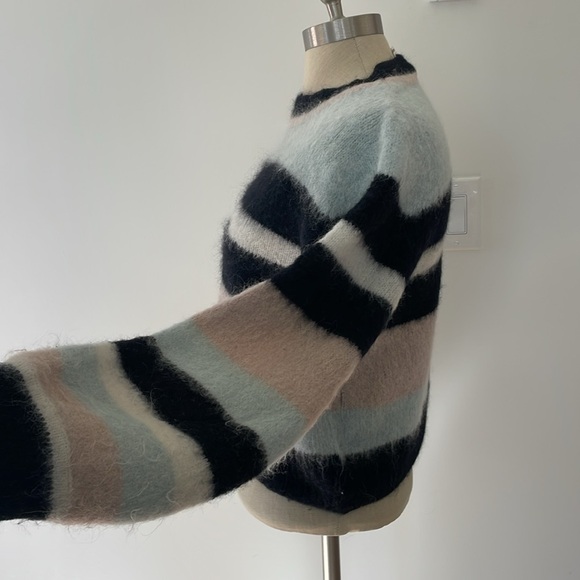 Ba&sh lady pullover Alpaca striped sweater made in Italy  - size 0 - Picture 2 of 10